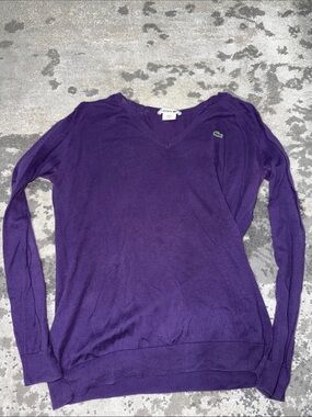Lacoste Deep Purple V-Neck Sweater